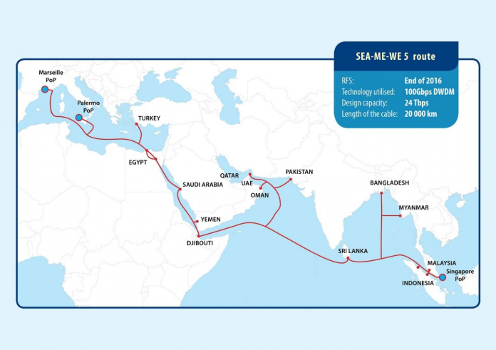 map SEA-ME-WE 5 Consortium Completes Matchless Subsea Cable System